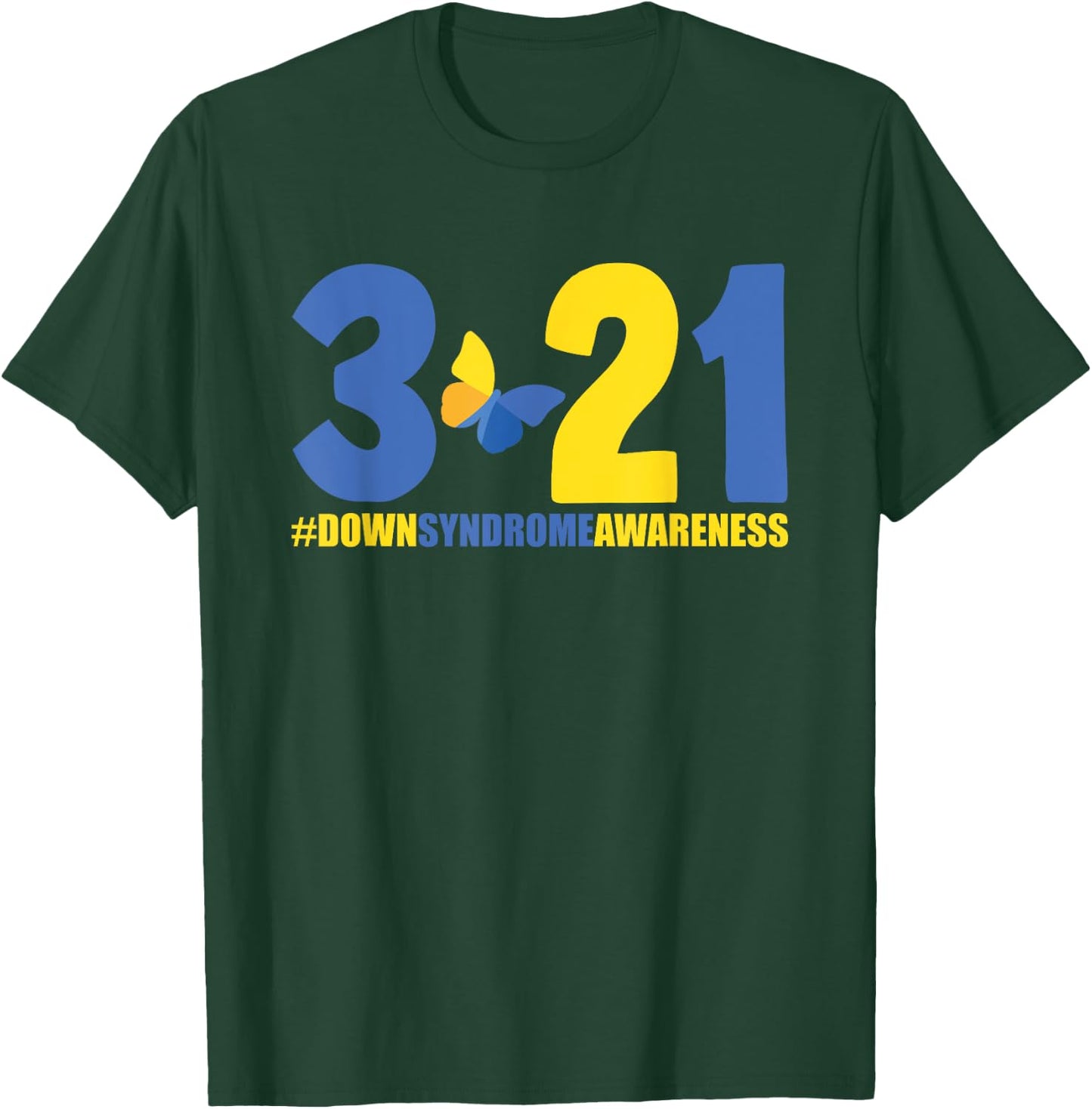 Blue Yellow Heart 21 World Down Syndrome Awareness Day 3 21 T-Shirt - T-Shirt | Forest