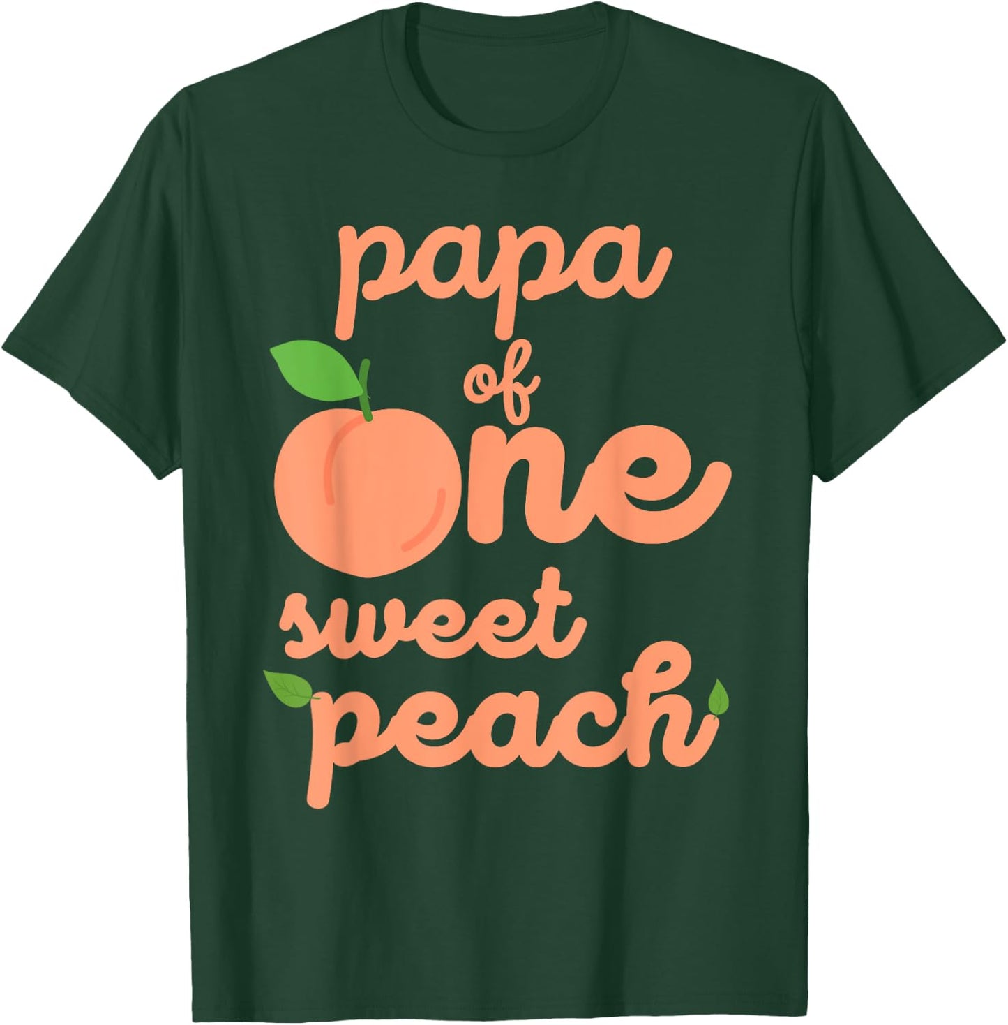 Papa Dad First Birthday One Sweet Peach Bday Family Matching T-Shirt - T-Shirt | Forest