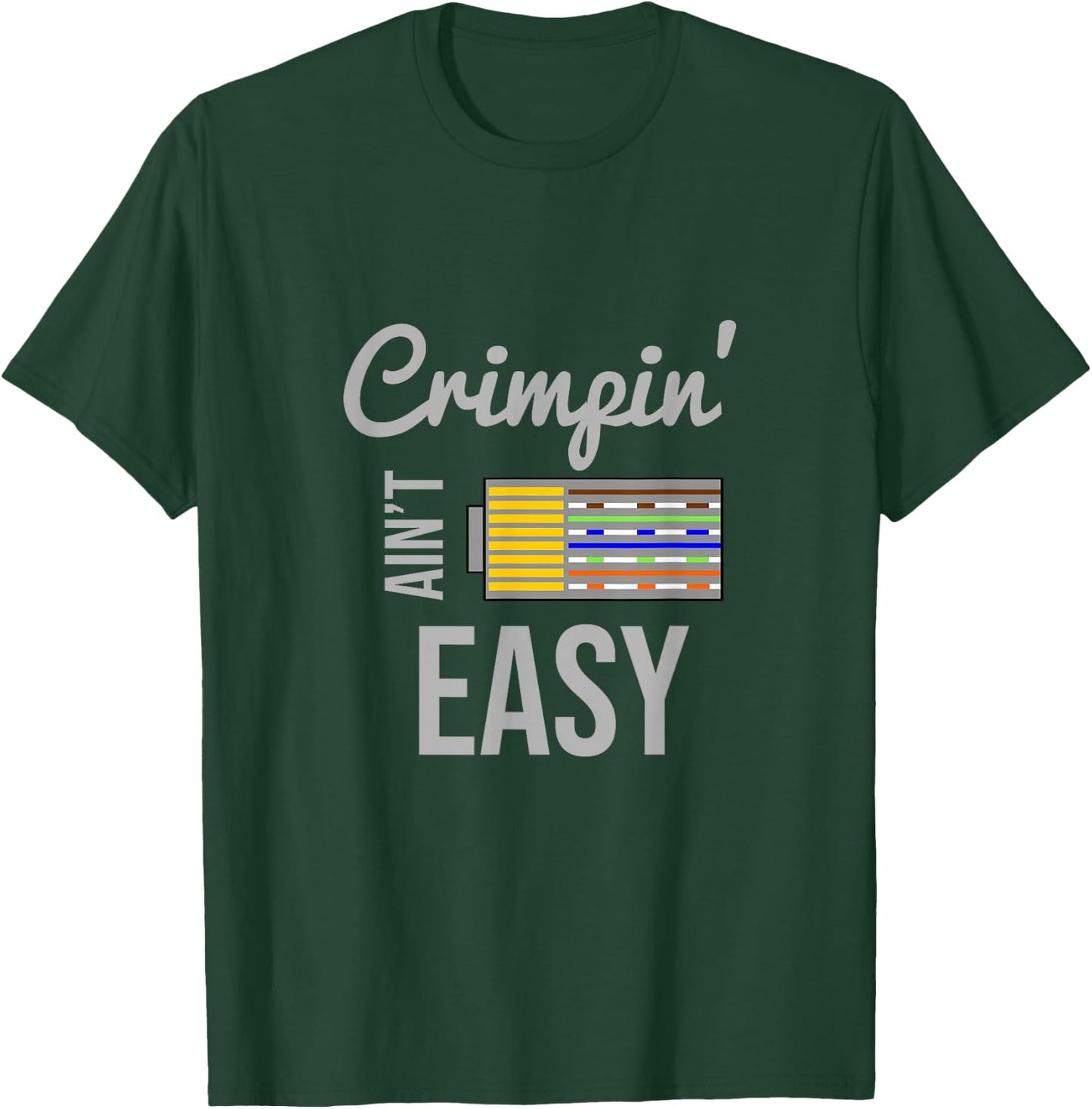 Crimpin Ain't Easy Rj45 Nerd Gift -Adults Black Small Short Sleeve T-Shirt - T-Shirt | Forest