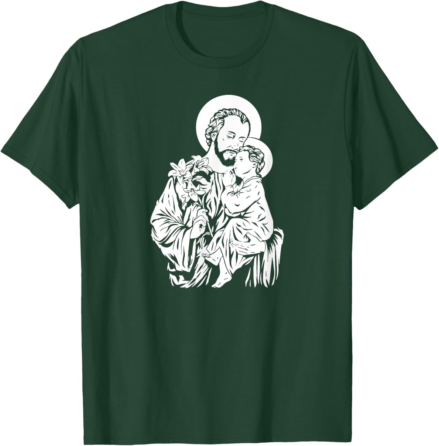 Saint Joseph Catholic Church Street, Joseph With Infant T-Shirt - T-Shirt | Forest