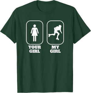 Roller Derby Girlfriend Boyfriend T-Shirt - T-Shirt | Forest