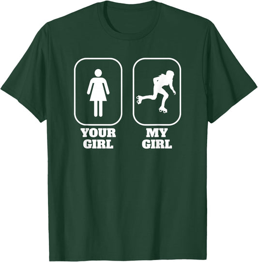 Roller Derby Girlfriend Boyfriend T-Shirt - T-Shirt | Forest