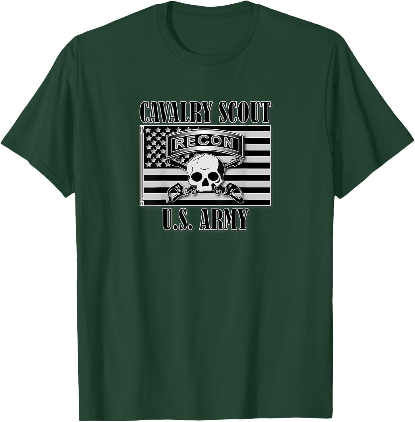 Cavalry Scout- Recon (Back Design) T-Shirt - T-Shirt | Forest