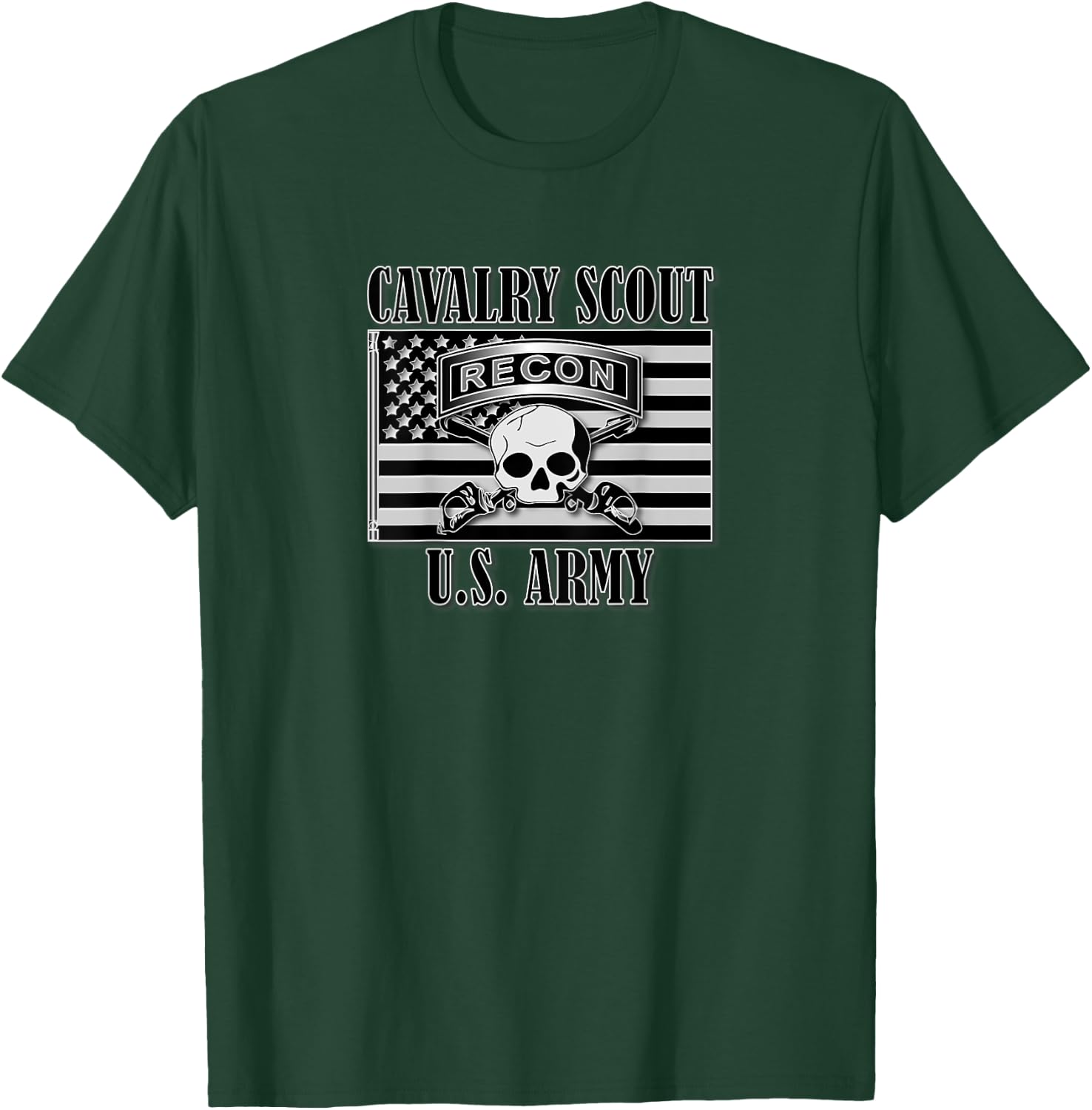 Cavalry Scout- Recon (Back Design) T-Shirt - T-Shirt | Forest