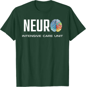 Neuro ICU Neuro Intensive Care Unit Colorful Brain T-Shirt - T-Shirt | Forest