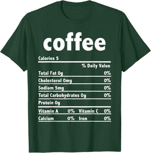 Thanksgiving Xmas Costume Nutrition Facts Coffee T-Shirt - T-Shirt | Forest