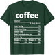 Thanksgiving Xmas Costume Nutrition Facts Coffee T-Shirt - T-Shirt | Forest