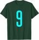 Number 9 Cyan Sports Team T-Shirt - T-Shirt | Forest