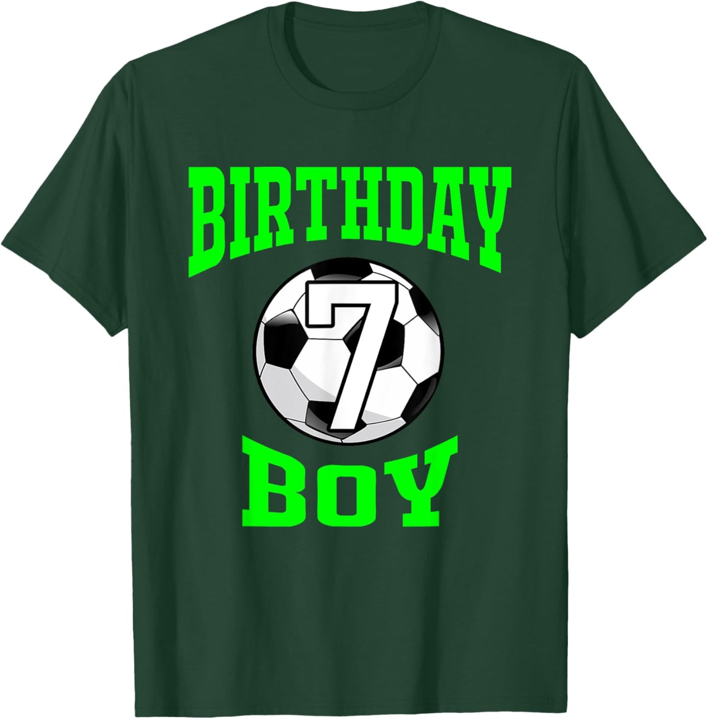 7th Birthday Boy Shirt - Soccer T- Shirt 7 years old kid T-Shirt - T-Shirt | Forest