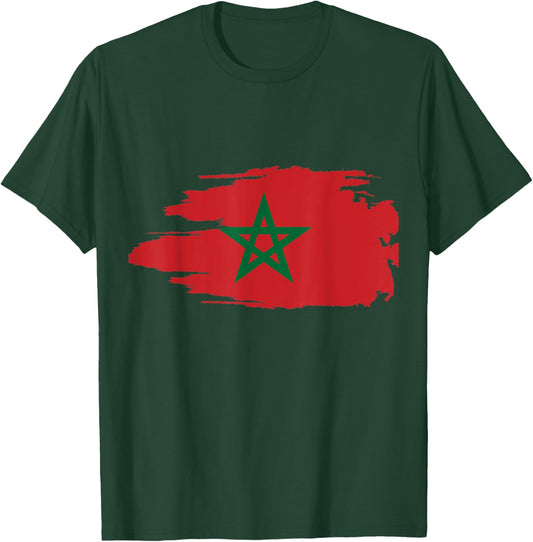 Morocco Moroccan Flag Soccer Football Lover T-Shirt - T-Shirt | Forest