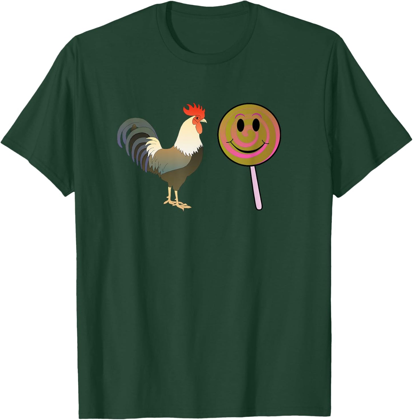 Funny Cute Rooster and Lollipops Smile Fun Classic Joke Meme T-Shirt - T-Shirt | Forest