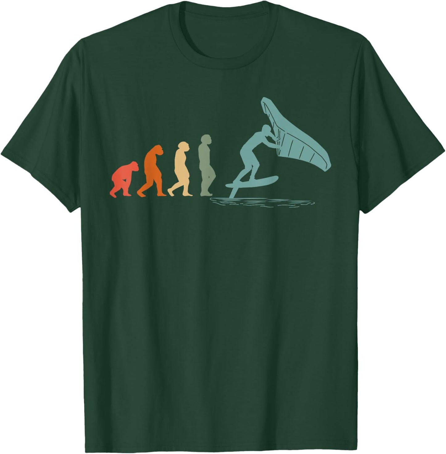 Wingfoil-Surfer Wingfoiling-Board Vintage Wing-Foiling T-Shirt - T-Shirt | Forest