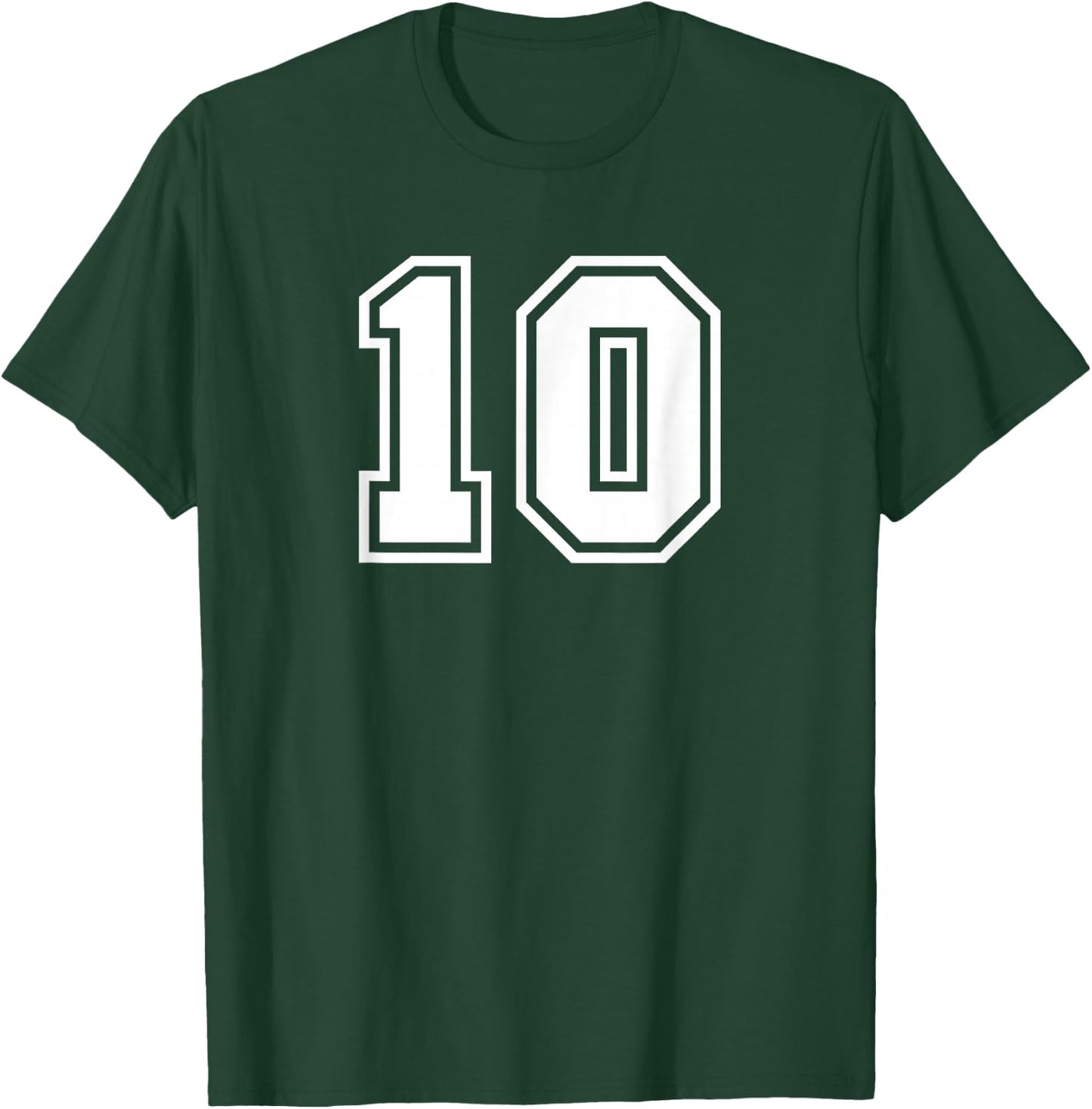 Number #10 Sport White Number T-Shirt - T-Shirt | Forest