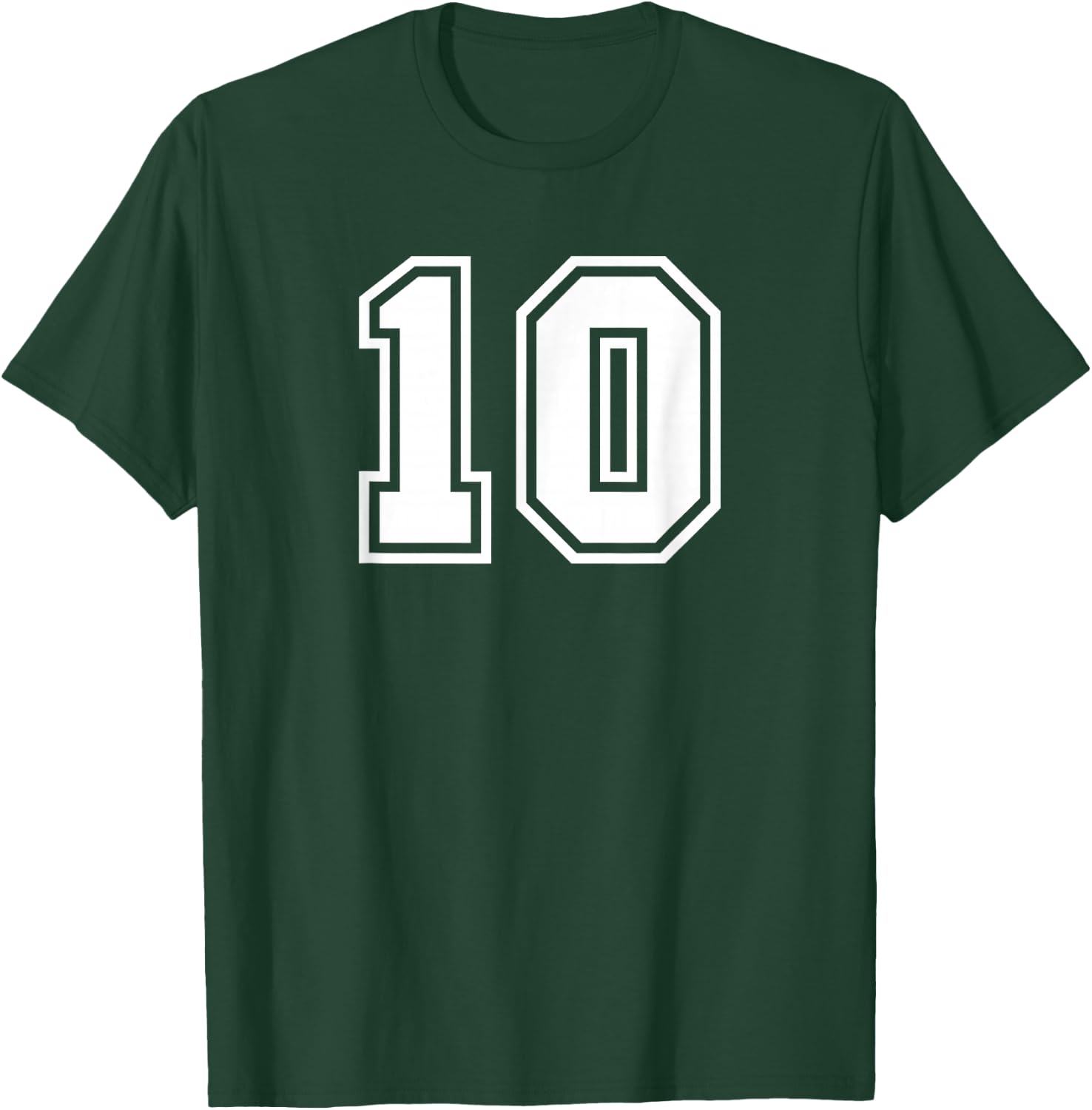 Number #10 Sport White Number T-Shirt - T-Shirt | Forest