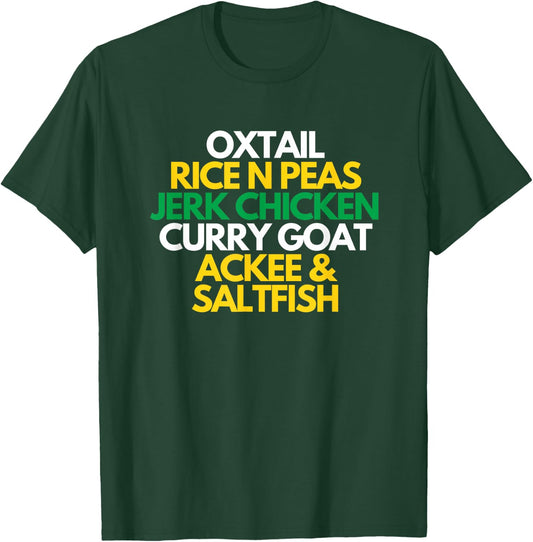 Jamaica Food Pride Jamaican Flag Funny Caribbean DNA T-Shirt - T-Shirt | Forest