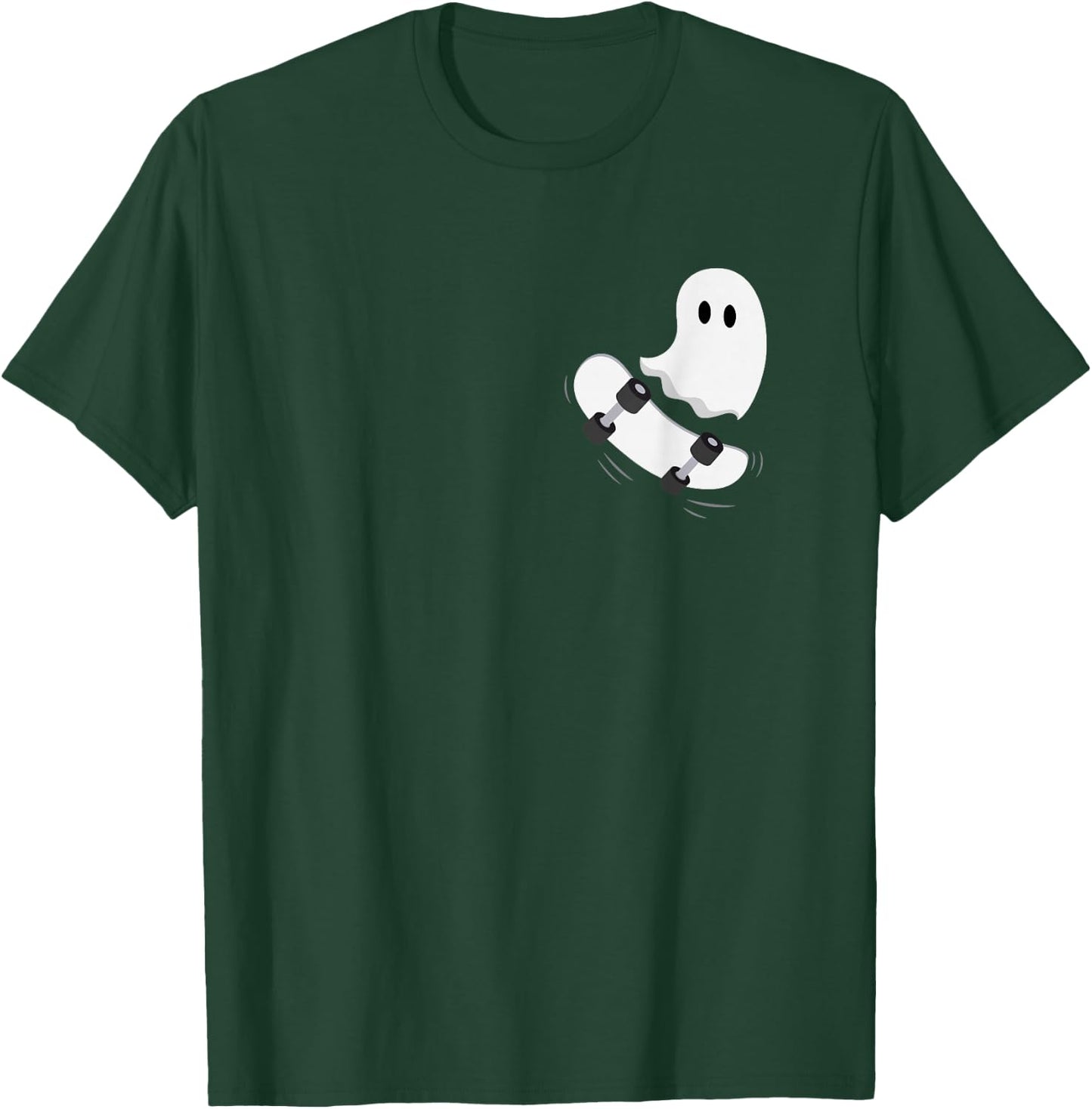 Ghost Skateboard Lazy Halloween Costume Funny Skateboarding T-Shirt - T-Shirt | Forest