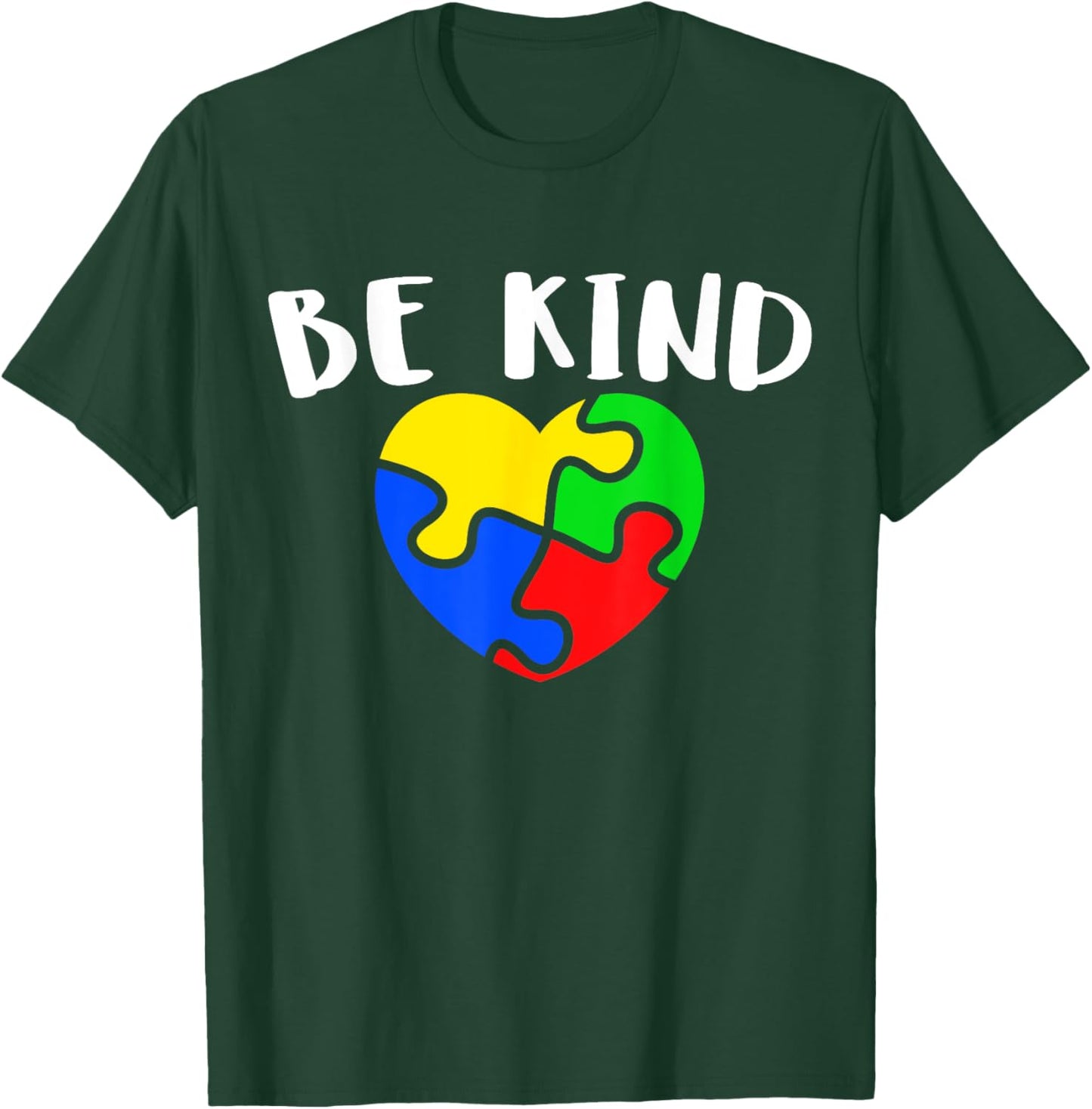 Austism Awareness Month Puzzle Piece Gift | & T-Shirt - T-Shirt | Forest