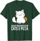 Easily Distracted By Cats And Pizza Men Women Girls Kids T-Shirt - T-Shirt | Forest