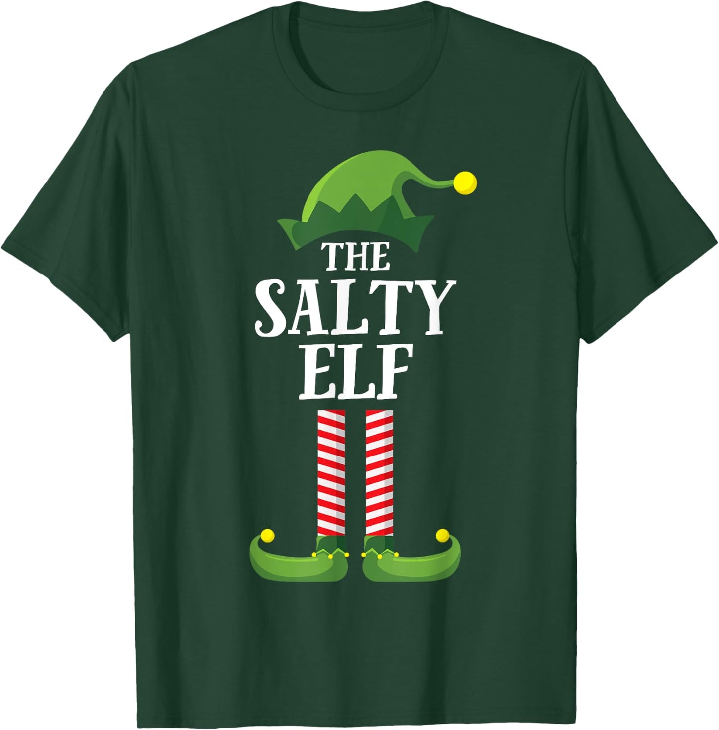 Salty Elf Matching Family Group Christmas Party Funny Elf T-Shirt - T-Shirt | Forest