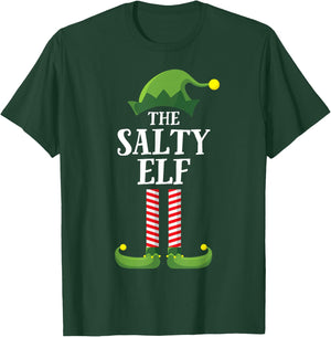 Salty Elf Matching Family Group Christmas Party Funny Elf T-Shirt - T-Shirt | Forest