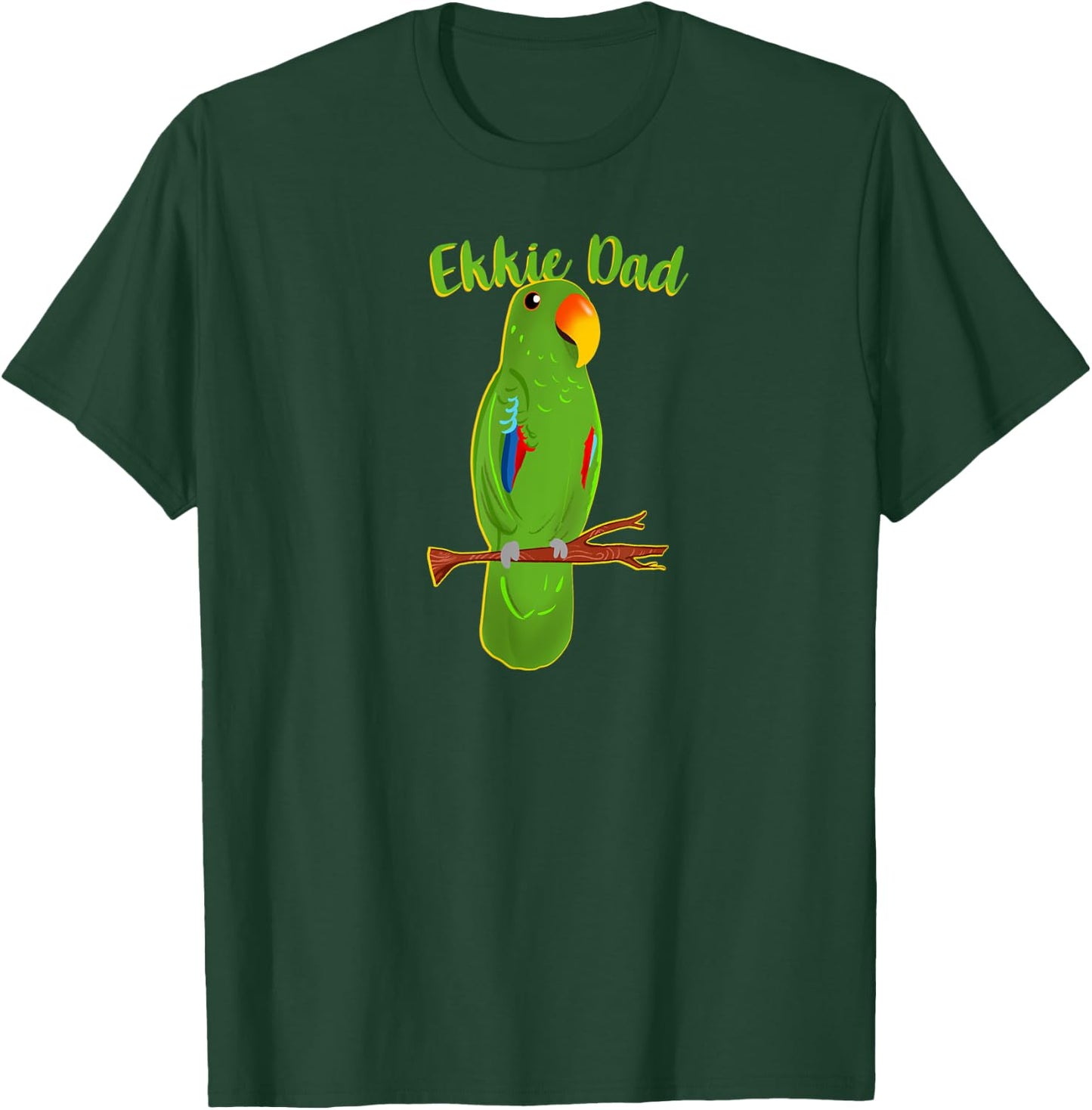 Ekkie Dad Eclectus Parrot Adorable Bird Cute Drawing T-Shirt - T-Shirt | Forest
