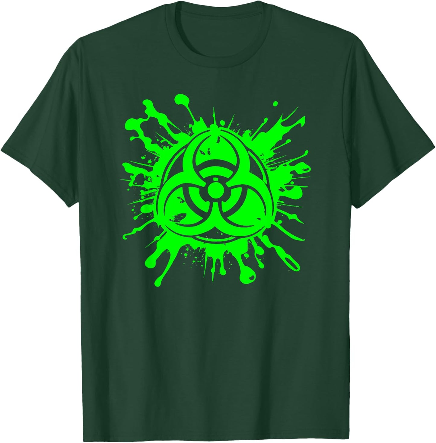 Green Radioactive Symbol Biohazard Symbol Radiation Nuclear T-Shirt - T-Shirt | Forest