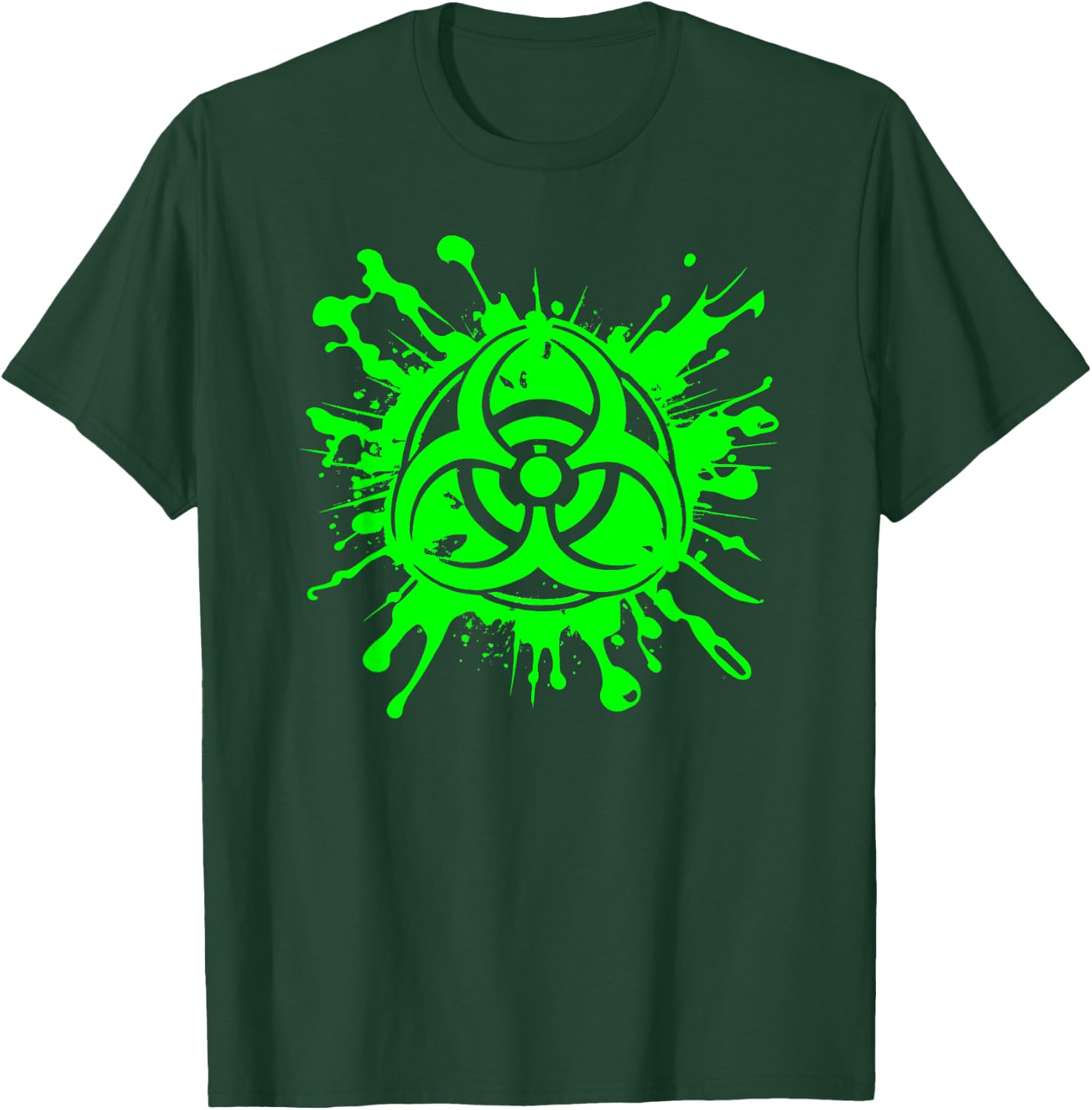 Green Radioactive Symbol Biohazard Symbol Radiation Nuclear T-Shirt - T-Shirt | Forest