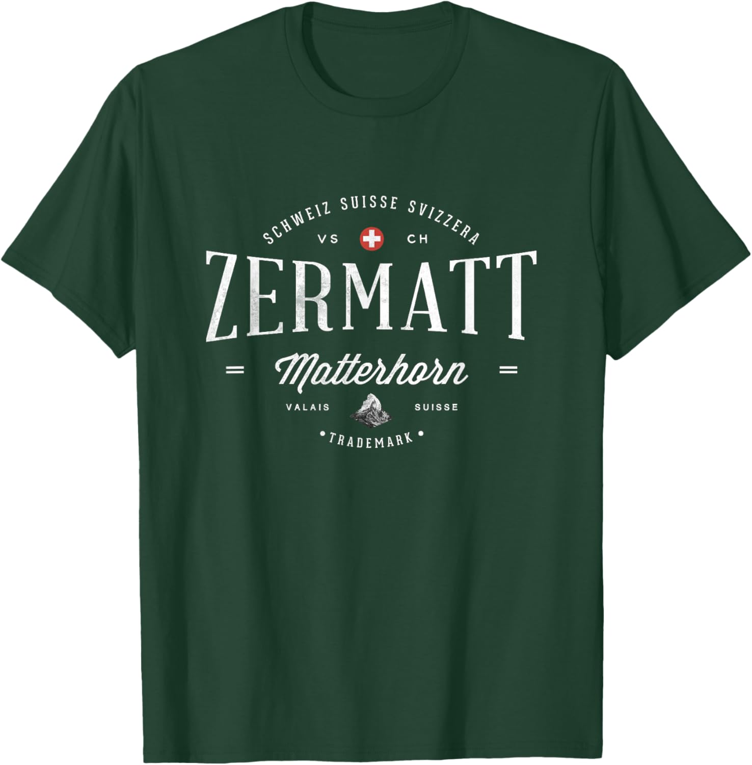 Matterhorn Zermatt Switzerland Hiker Mountaineering Holiday T-Shirt - T-Shirt | Forest