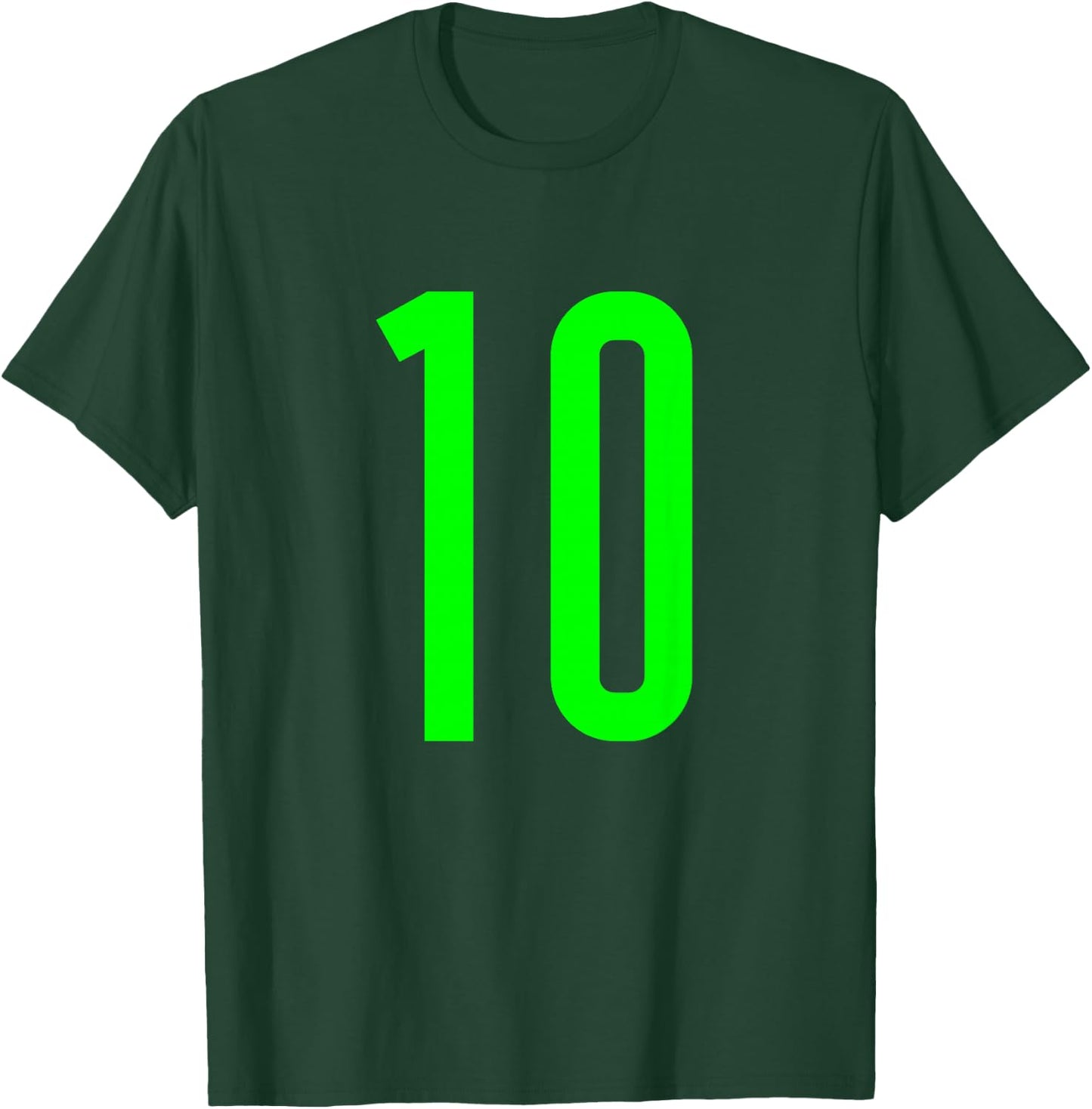 Green Sport Team Number #10 T-Shirt - T-Shirt | Forest