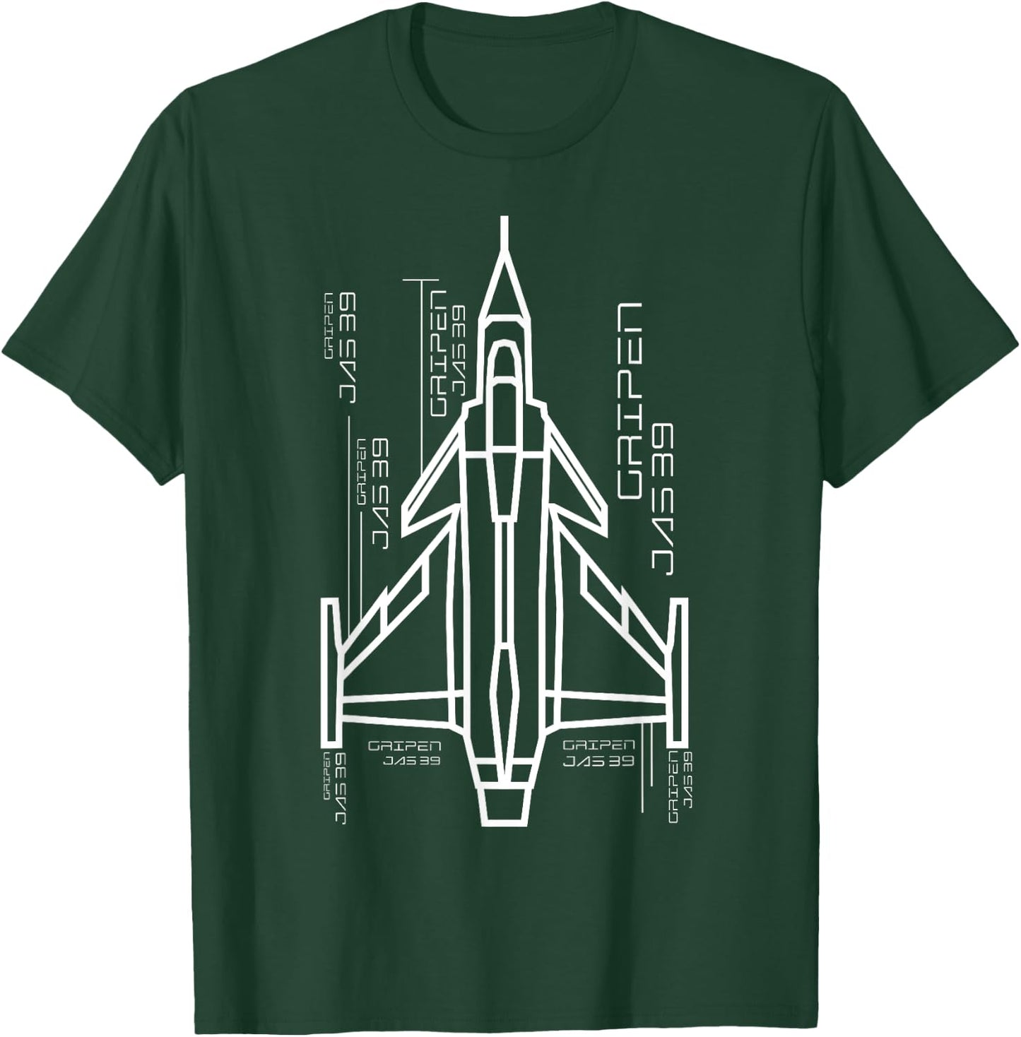 Gripen airplane Jas-39 Jet Fighter souvenir of Fighter jet T T-Shirt - T-Shirt | Forest