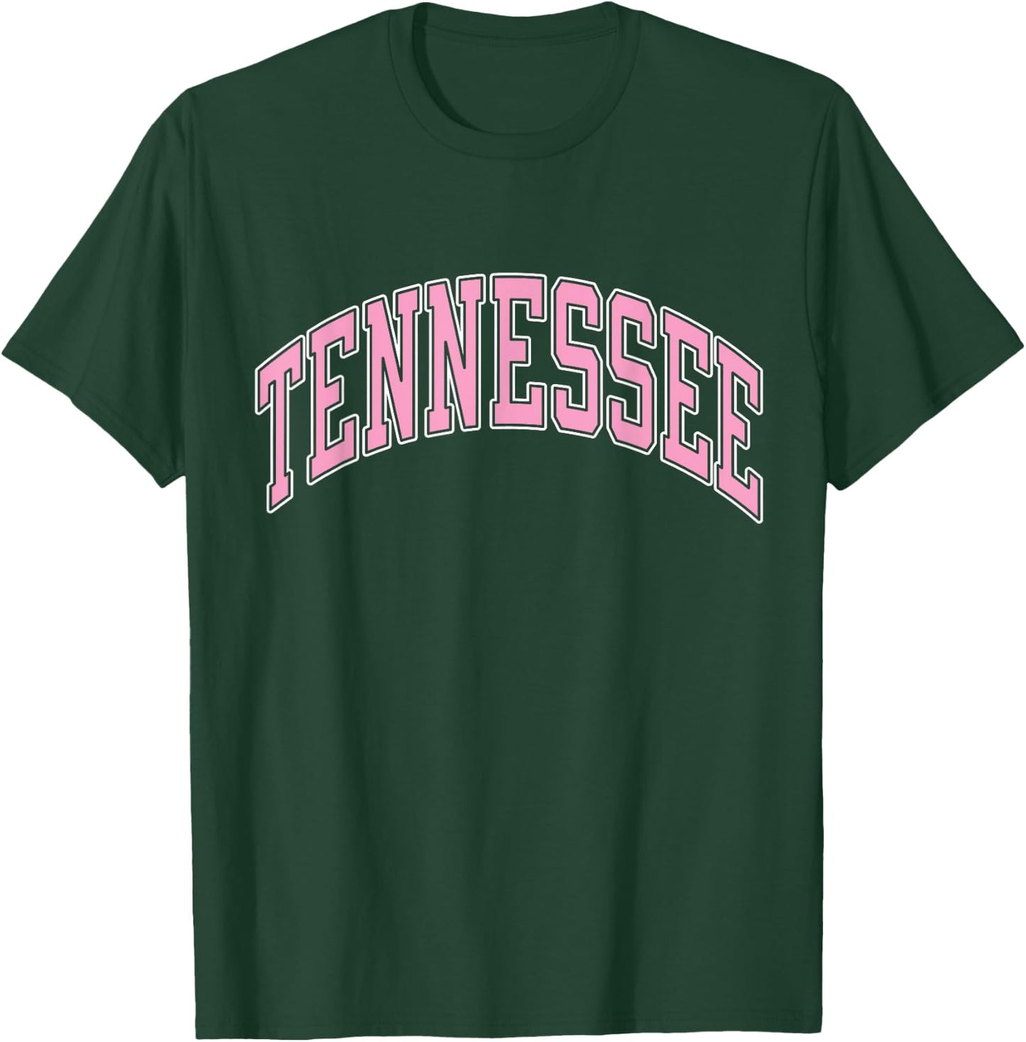 Tennessee Varsity Style Pink Text T-Shirt - T-Shirt | Forest