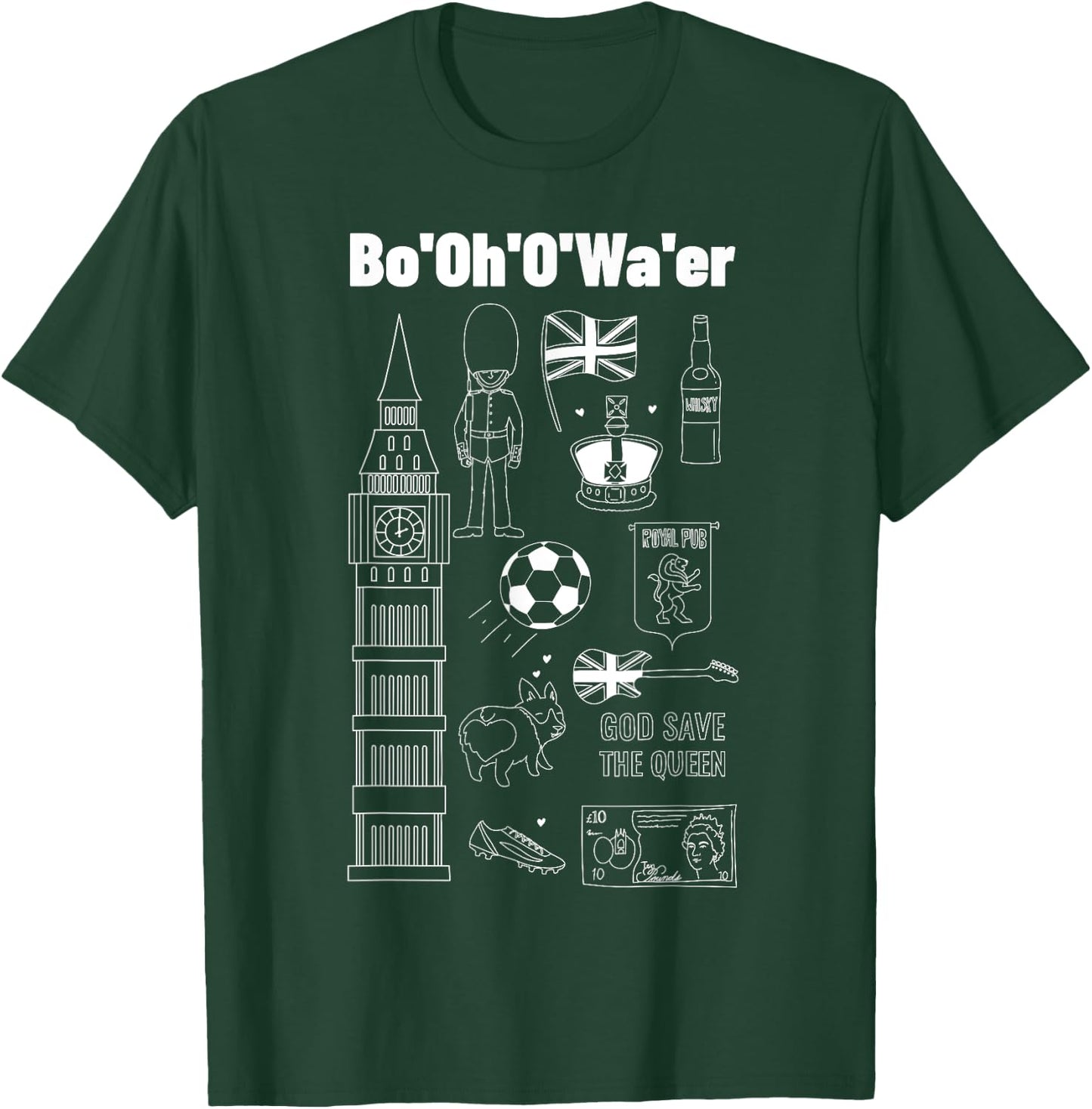 Funny Brit Gifts & British Accent Bottle Of Water T-Shirt - T-Shirt | Forest