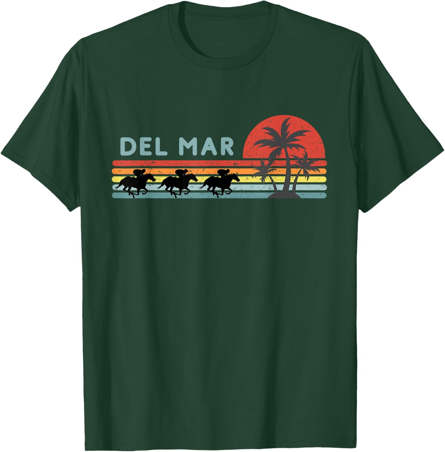 Del Mar Horse Racing Thoroughbred Santa Anita Horseplayers T-Shirt - T-Shirt | Forest