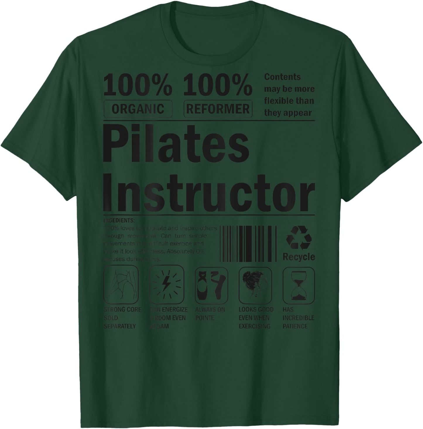 Funny Contrology Instructor Pilates Lover Workout T-Shirt - T-Shirt | Forest