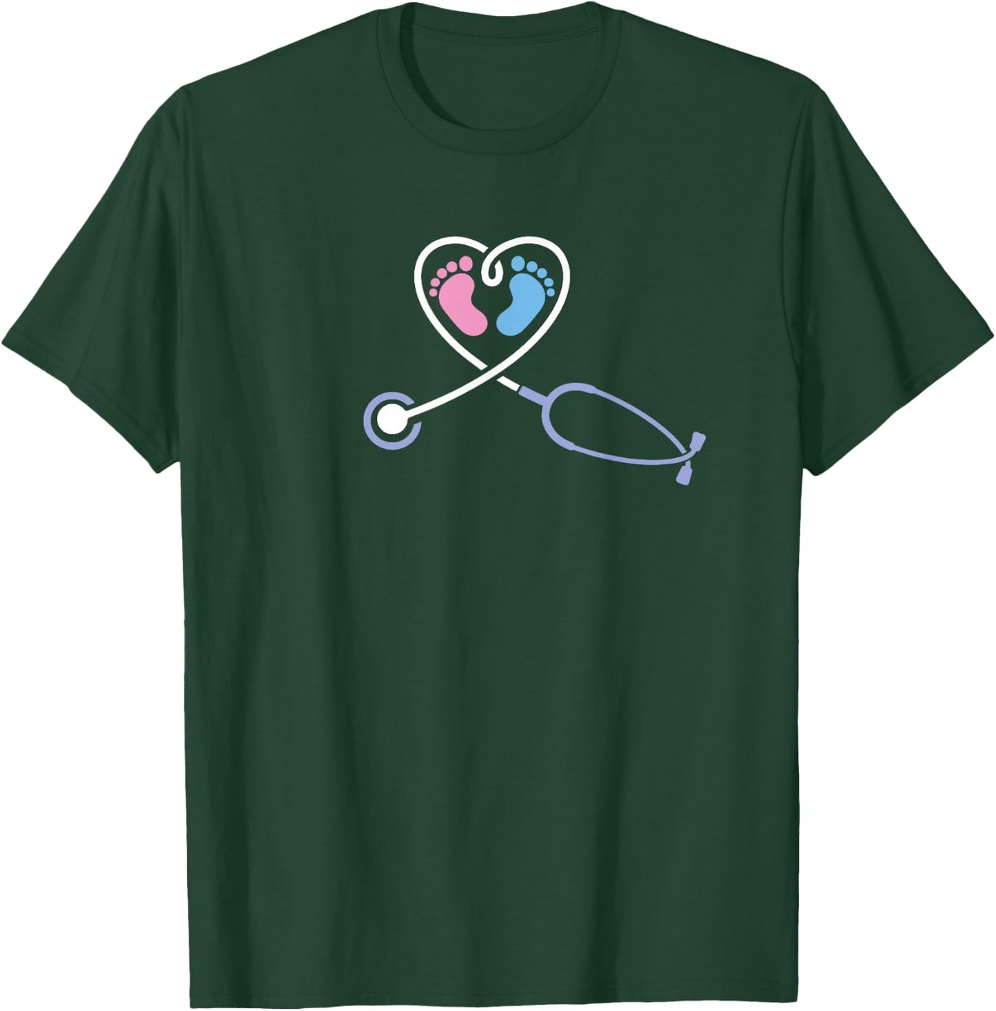 Obstetrics Gynecology Nurse Stethoscope Obgyn Obstetrician T-Shirt - T-Shirt | Forest