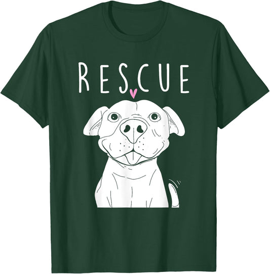 Rescue Pitbull Dog Trainer Breeder Pet Owner Canine Lover Women Kids T-Shirt - T-Shirt | Forest