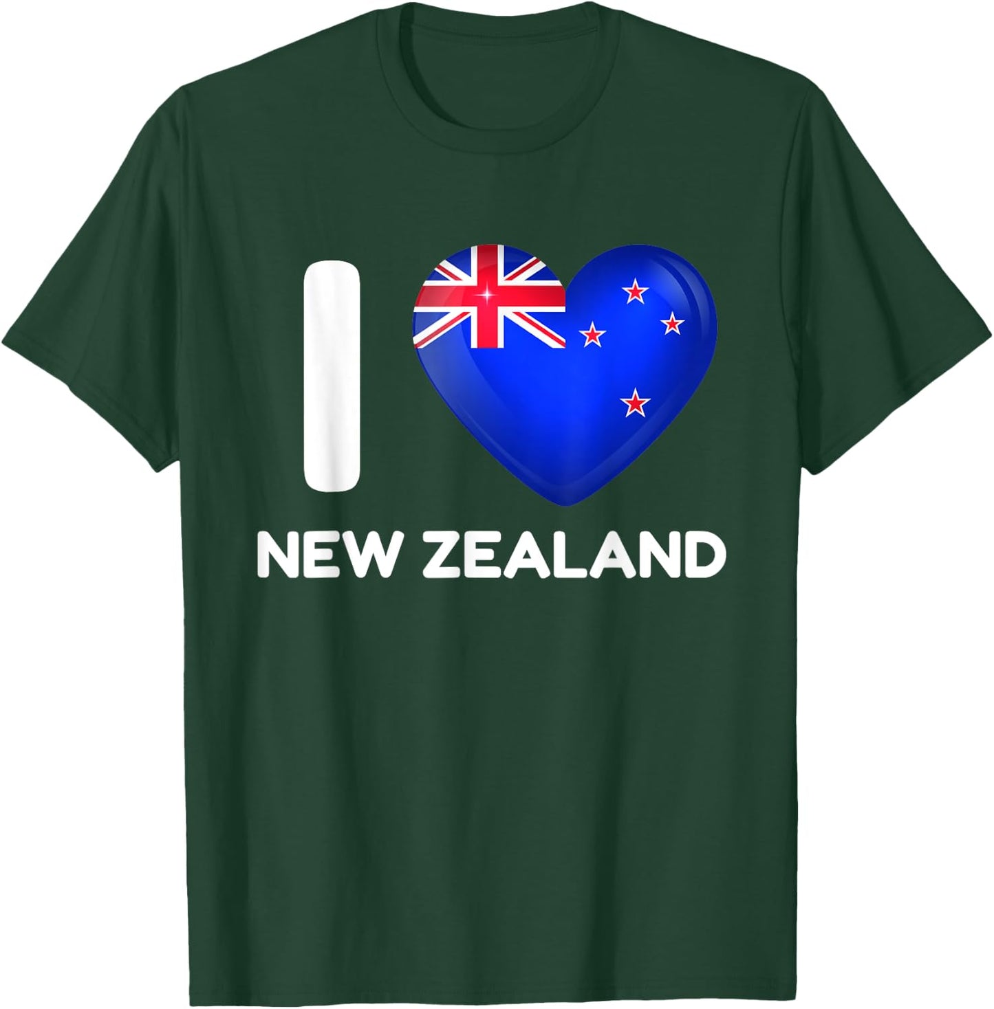 I Love New Zealand Heart New Zealand Family Travel T-Shirt - T-Shirt | Forest
