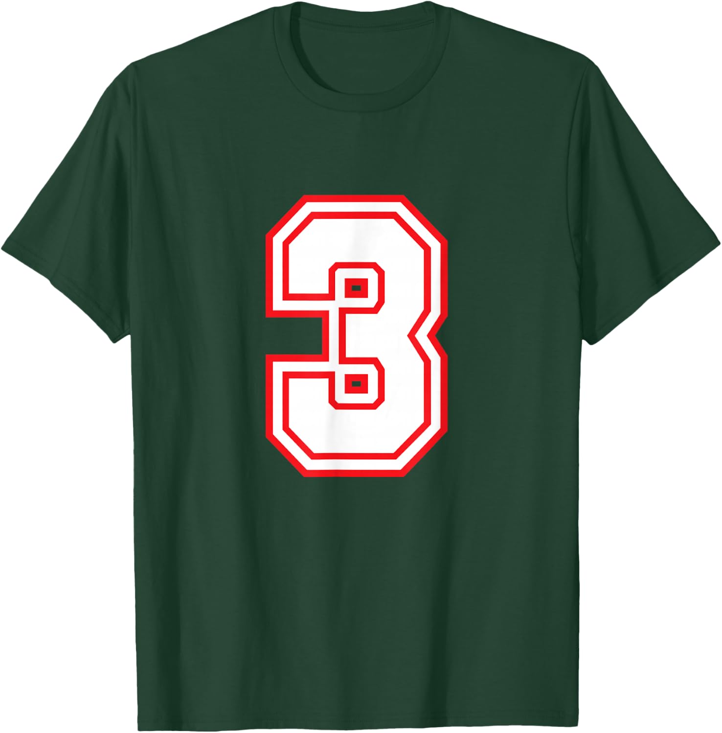Number #3 Red Varsity Favorite Number T-Shirt - T-Shirt | Forest