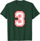 Number #3 Red Varsity Favorite Number T-Shirt - T-Shirt | Forest