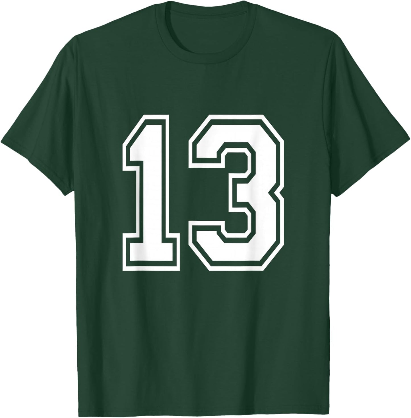 Number 13 Varsity Sports Team Jersey 13th Birthday 13 Years T-Shirt - T-Shirt | Forest