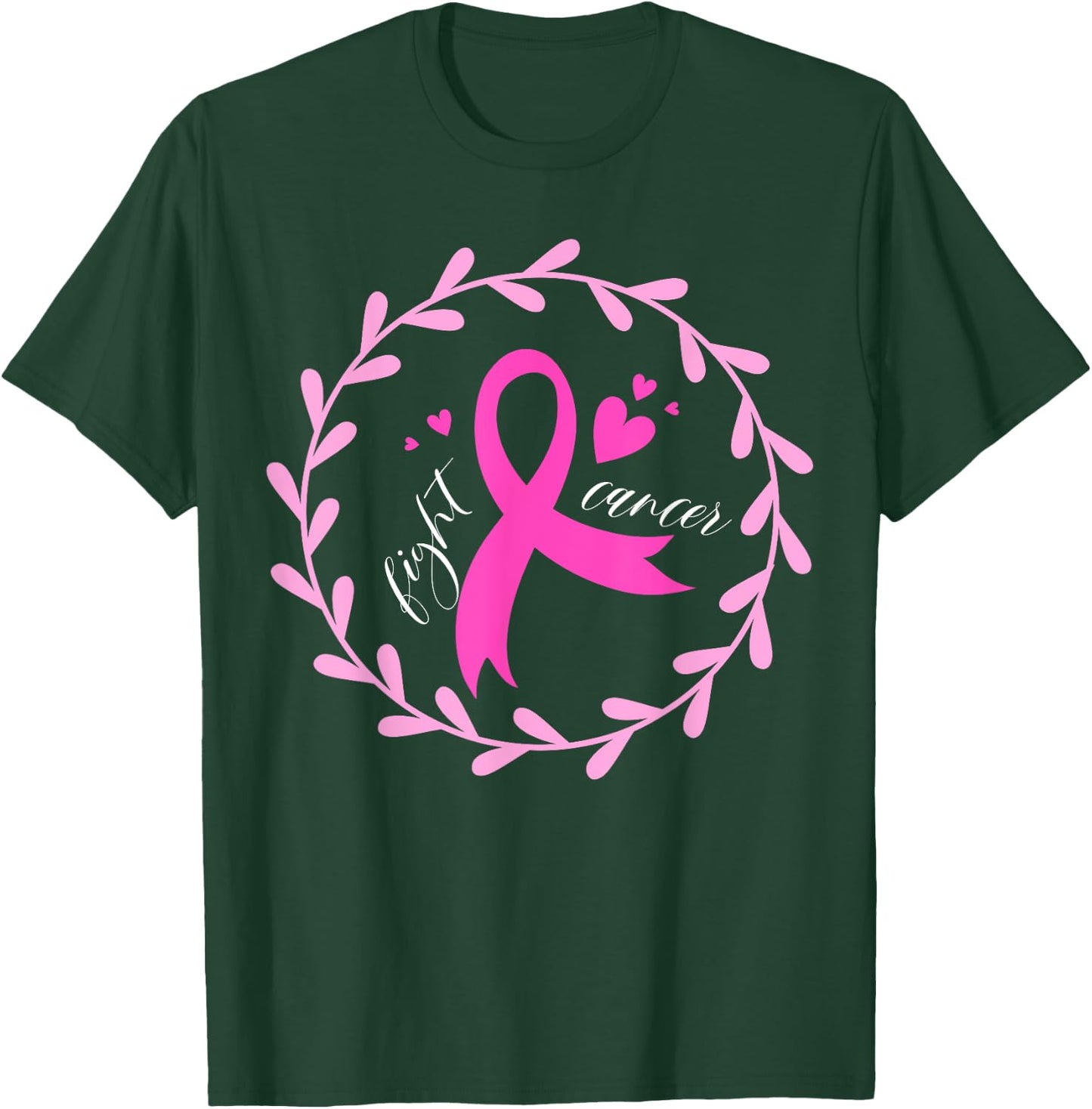 Fight Cancer Pink Ribbon | Breast Cancer T-Shirt - T-Shirt | Forest