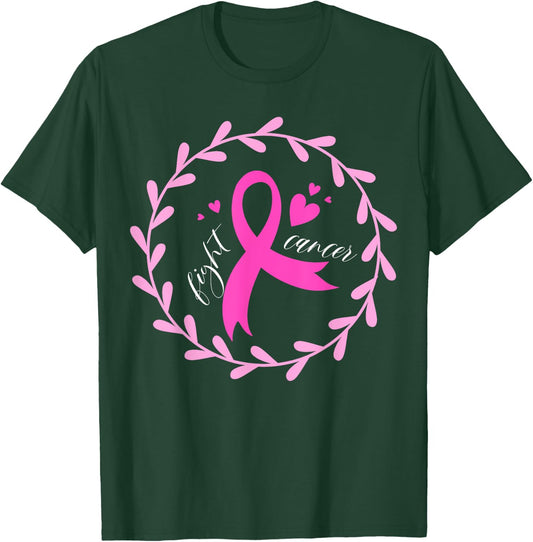 Fight Cancer Pink Ribbon | Breast Cancer T-Shirt - T-Shirt | Forest