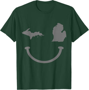 Michigan Pride State Map Vintage Funny T-Shirt - T-Shirt | Forest