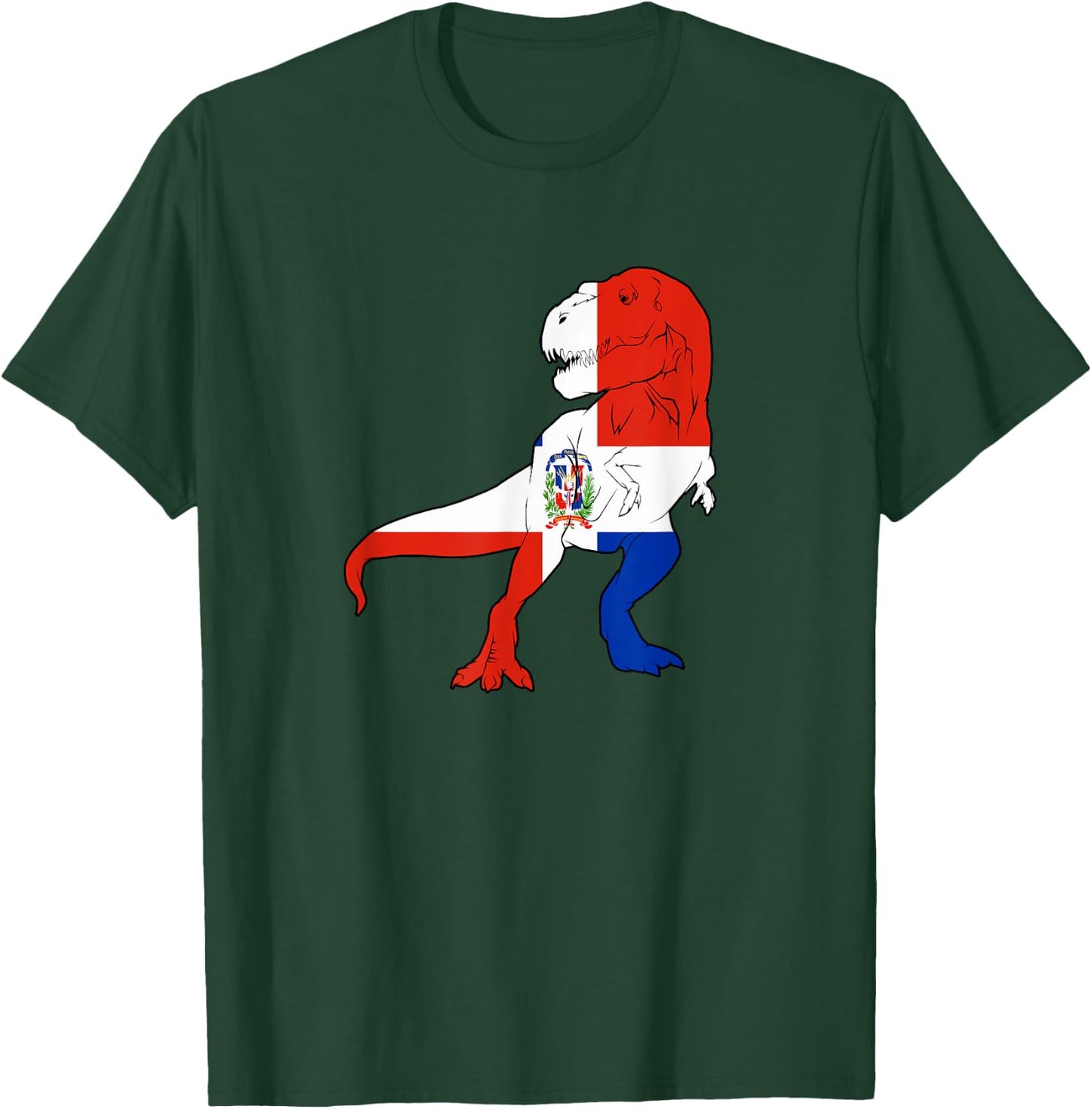 Dominican Trex Dinosaur Boys Kids Republic Dominicana Flag T-Shirt - T-Shirt | Forest
