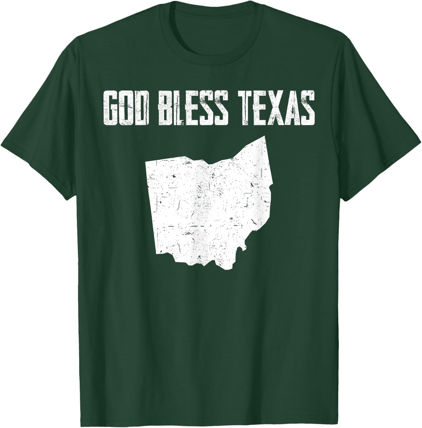 God Bless Texas Ohio Cool Funny Vintage US States Map T-Shirt - T-Shirt | Forest