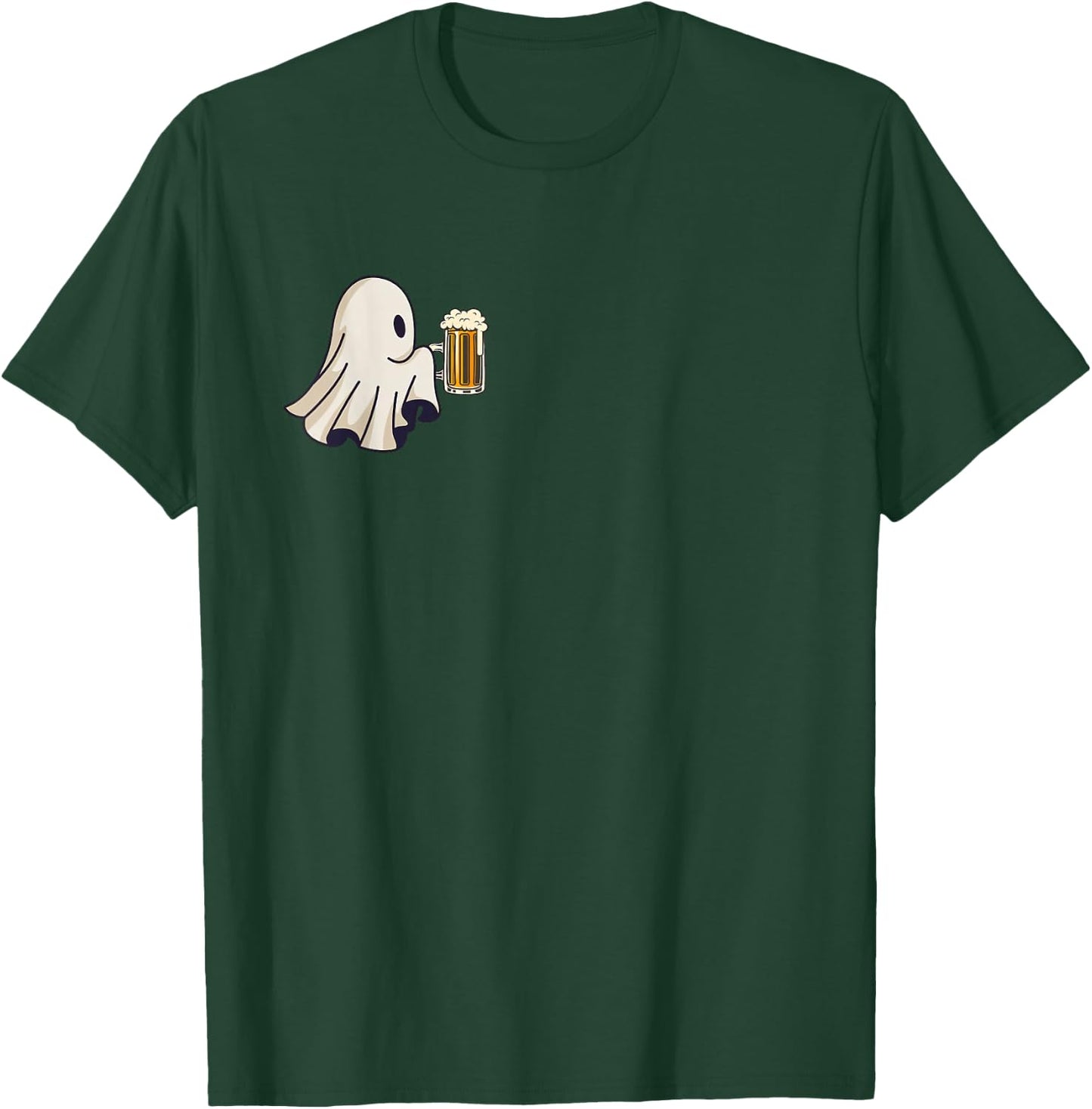 Little Ghost Drinking Beer Funny Halloween Costume Men Women T-Shirt - T-Shirt | Forest