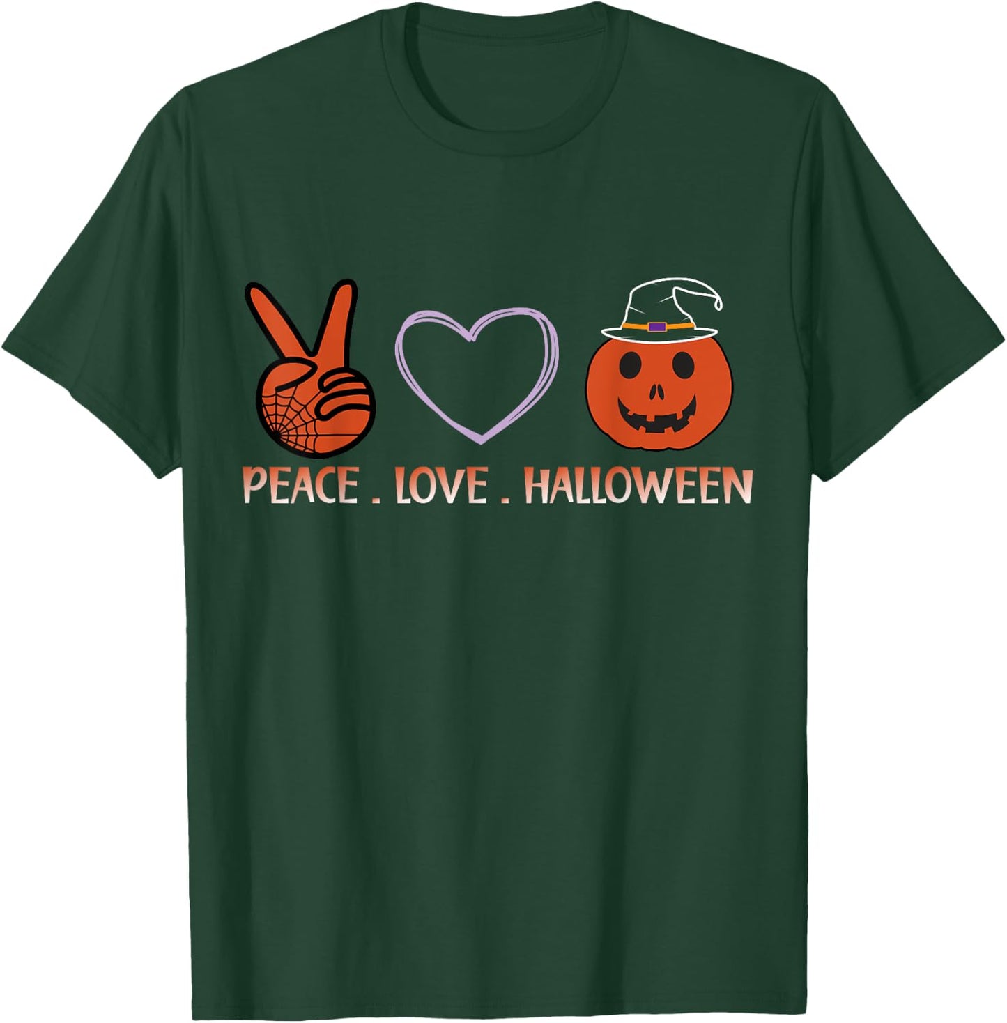 Peace Love Halloween Spirit Spooky Necromancer T-Shirt - T-Shirt | Forest
