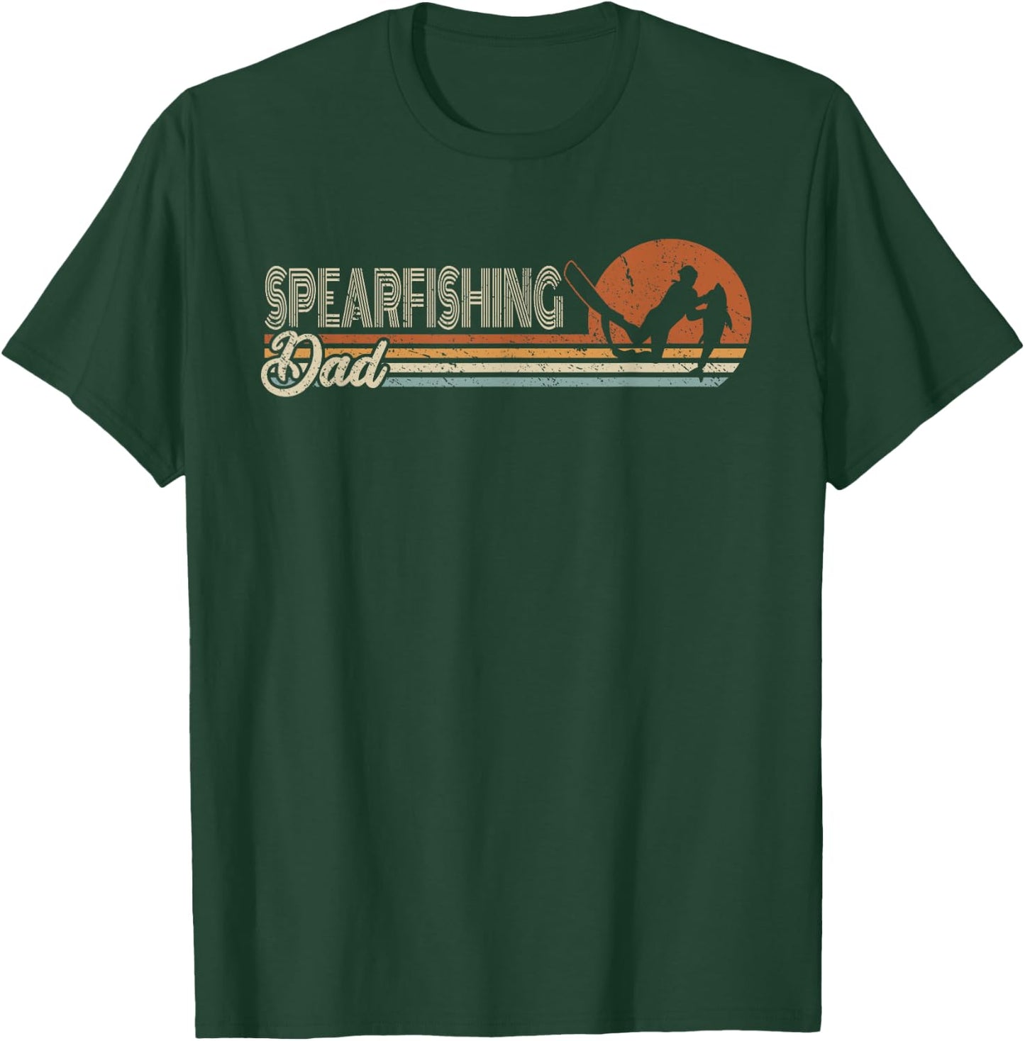Spearfish Dad Men Father Speardiver Hogfish Spearfishing T-Shirt - T-Shirt | Forest