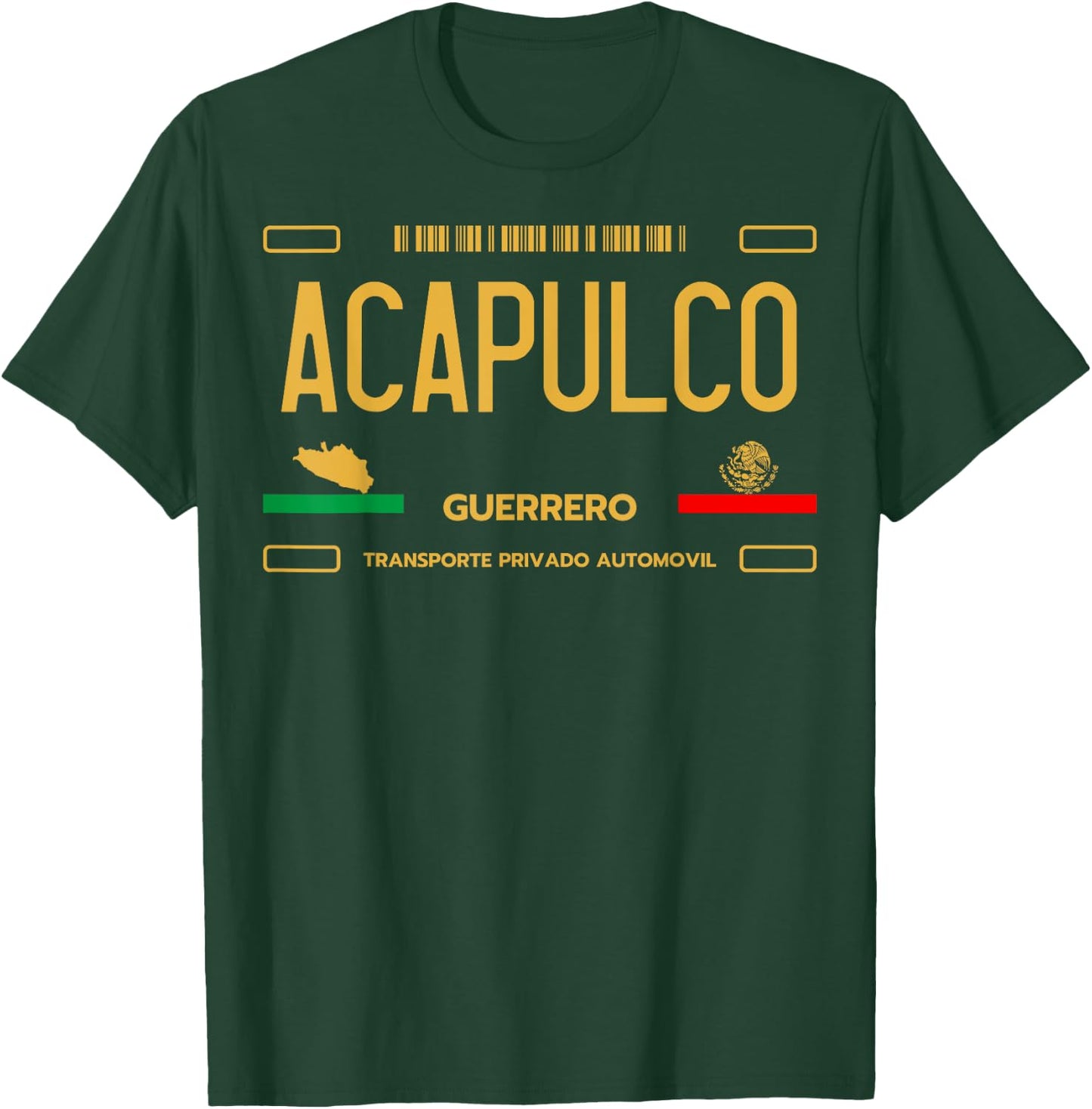 Acapulco License Plate, Acapulco Guerrero, Acapulco T-Shirt - T-Shirt | Forest