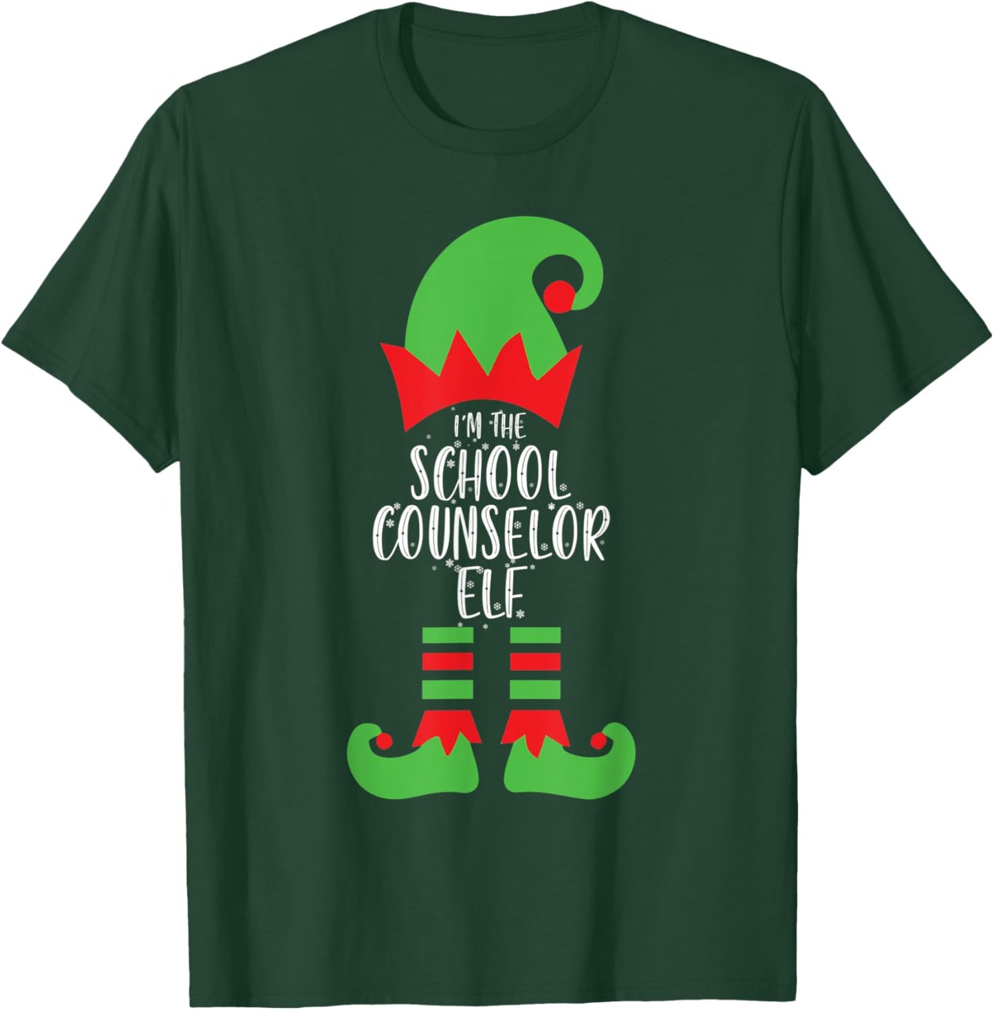 I'm The School Counselor Elf Christmas Social Worker Xmas T-Shirt - T-Shirt | Forest